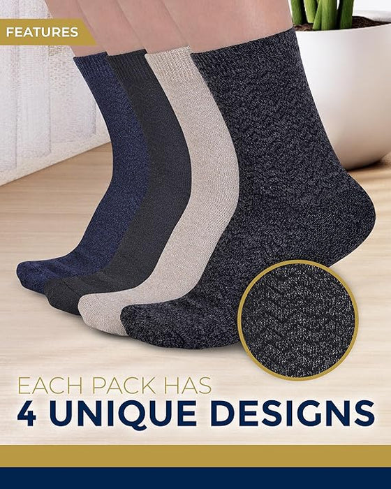 Pembrook Diabetic Socks for Women & Men - 4 Pairs Ankle Bamboo Viscose Socks Woman | Womens Diabetic Socks Size 9-11