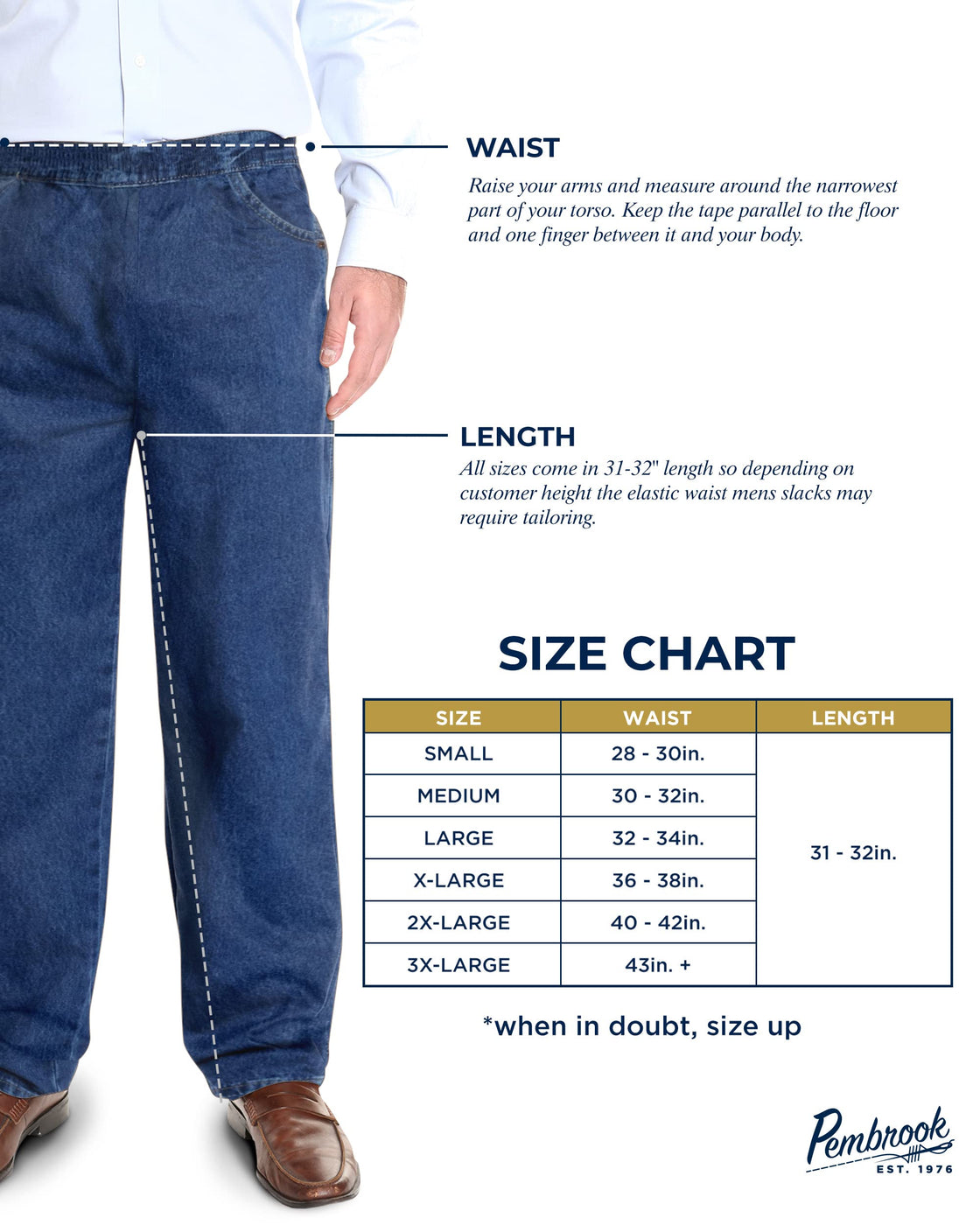 Pembrook Mens Elastic Waist Pants for Seniors - Adaptive Mens Pants fo