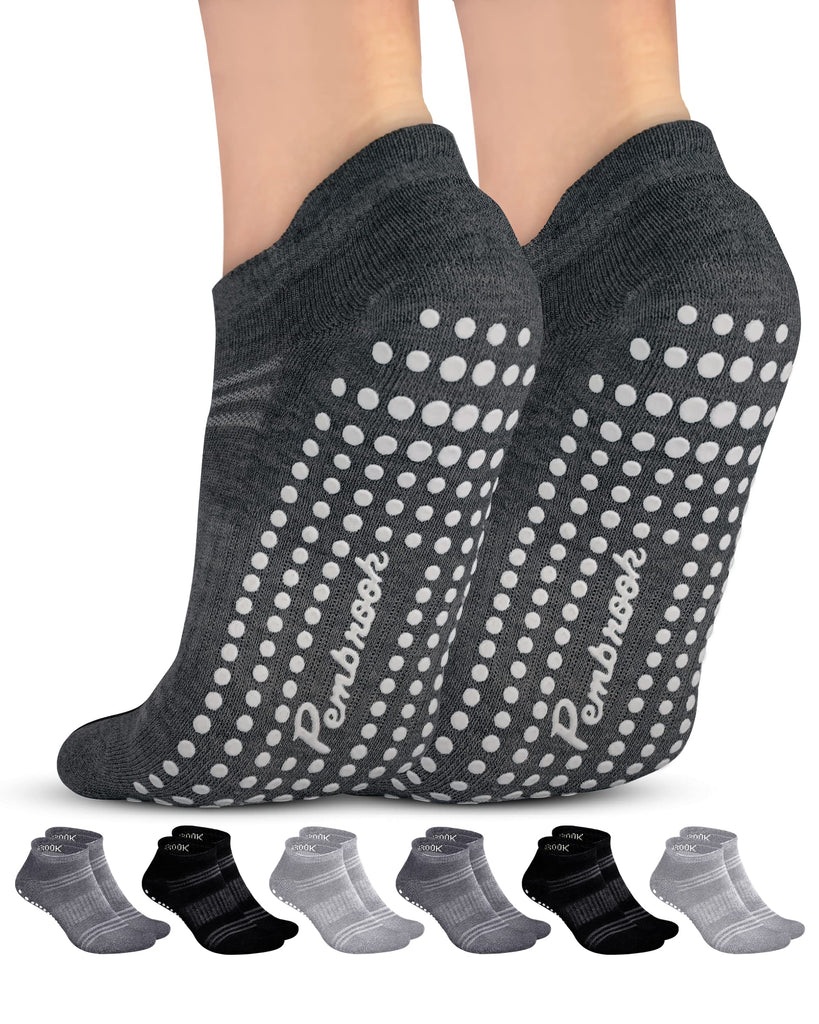 Pembrook Slipper Socks for Women with Grippers Non Slip - Hospital Socks  with Grips for Women, Socks with Grippers for Women, Grey, One size price  in UAE,  UAE